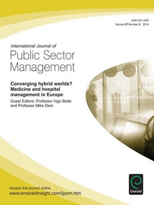 cover image of International Journal of Public Sector Management, Volume 27, Issue 5
